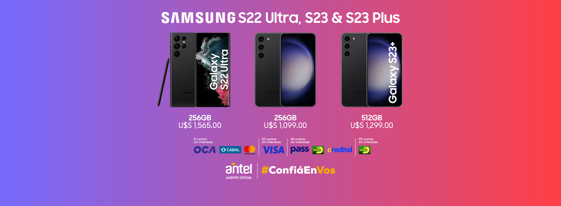 Samsung S22 Ultra, S23 y S23 Plus