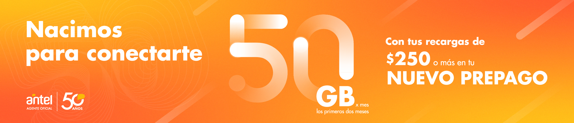 Banner 50GB Prepago 50 Años Antel