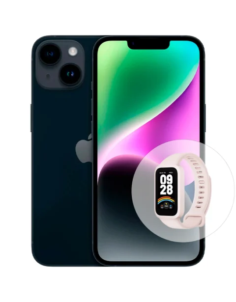 negro iPhone 14 5G 128/6 GB CPO + Xiaomi Smart Band 9 Active