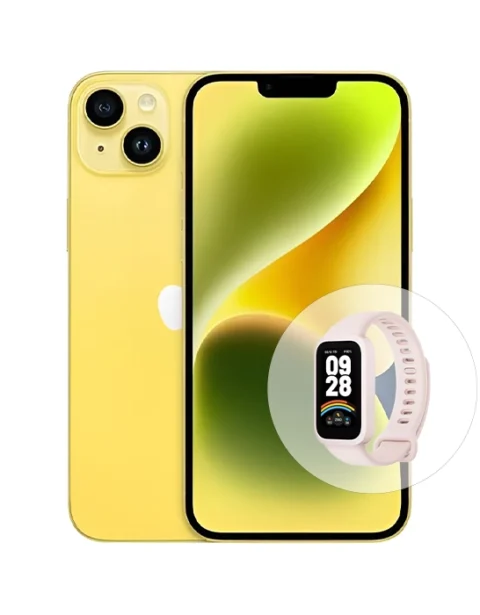 amarillo iphone 14 con smart band 9 active